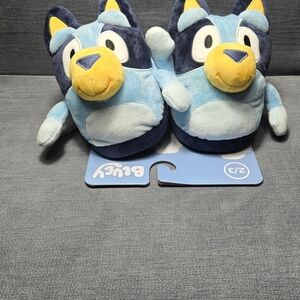 Bluey Kids Plush Slippers - Blue and Yellow